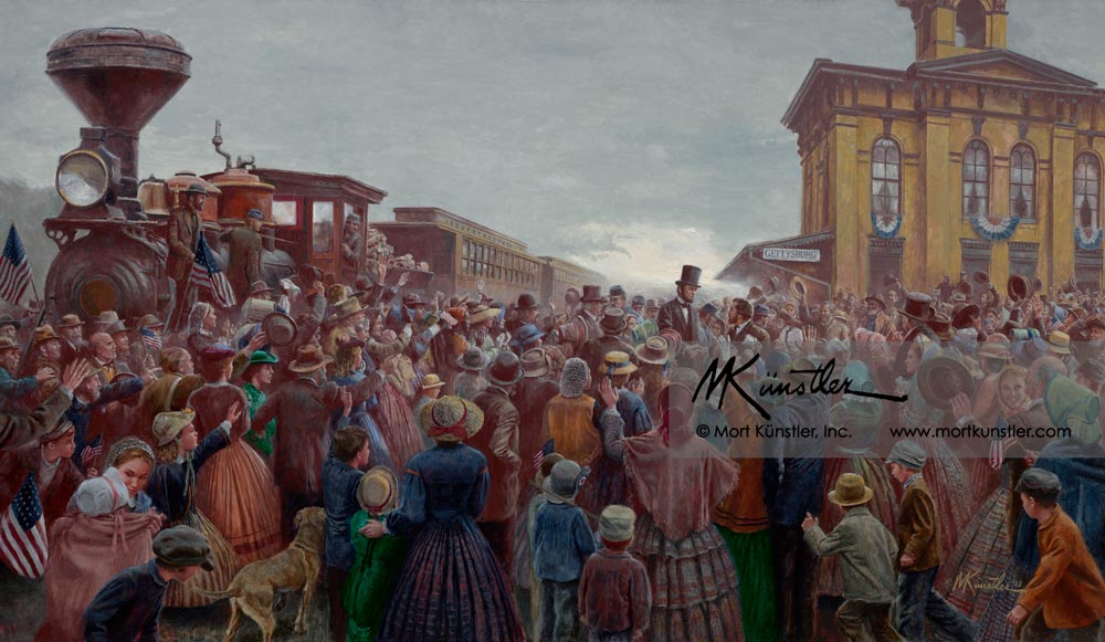 Mr. Lincoln Comes to Gettysburg - limited edition print