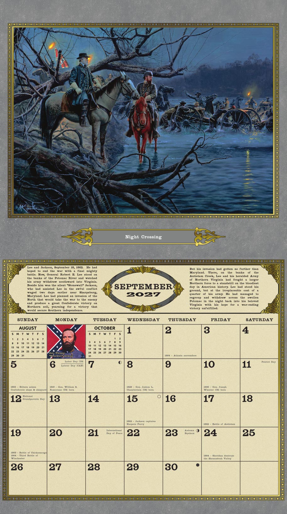 2027 NEW Mort Künstler Commanders in Gray Calendar