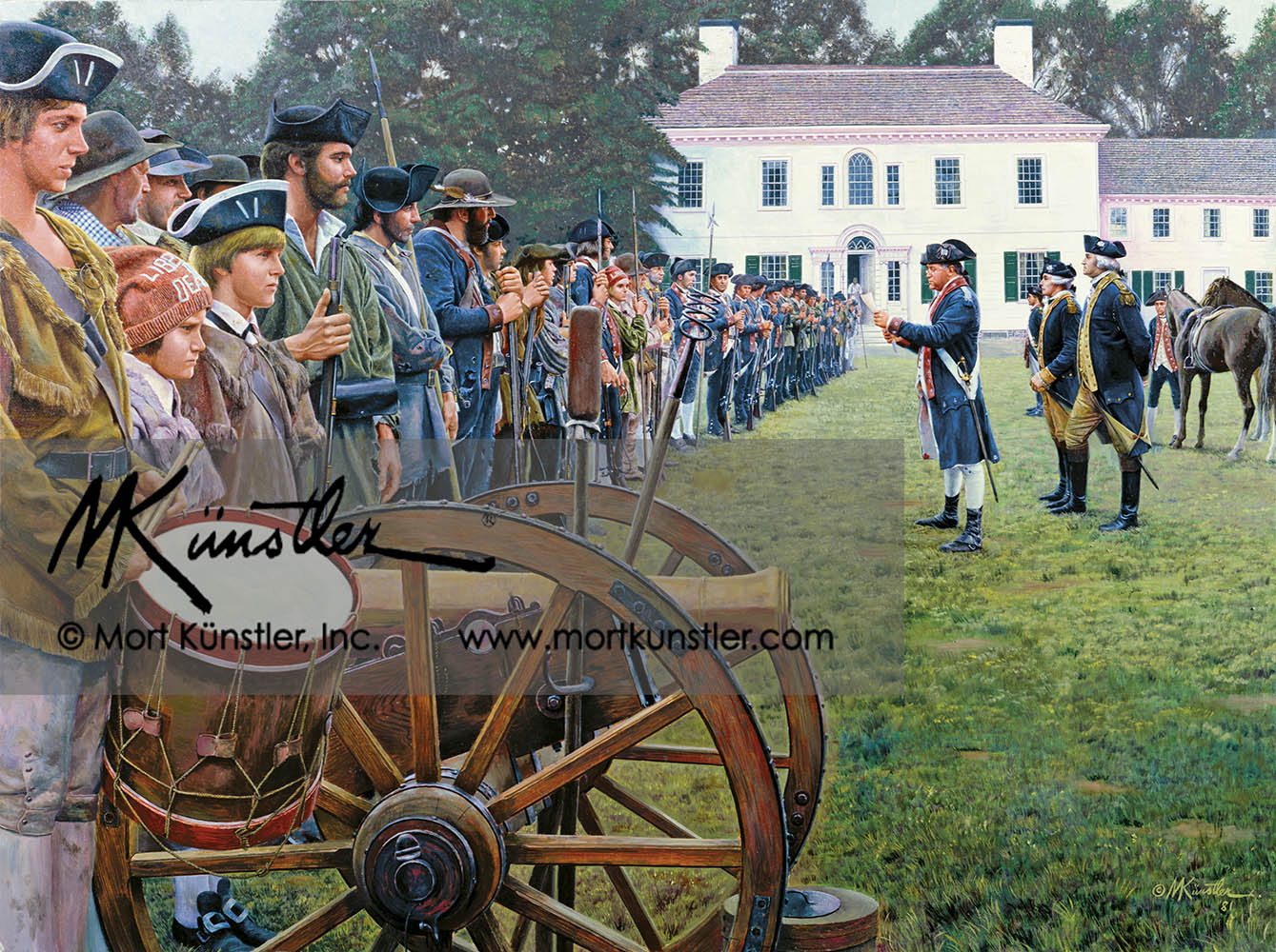 Lafayette with Washington at Morristown - limited edition print