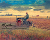 Plowing at Sunset - Philatelic Framed Print