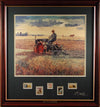Plowing at Sunset - Philatelic Framed Print