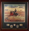 Plowing at Sunset - Philatelic Framed Print