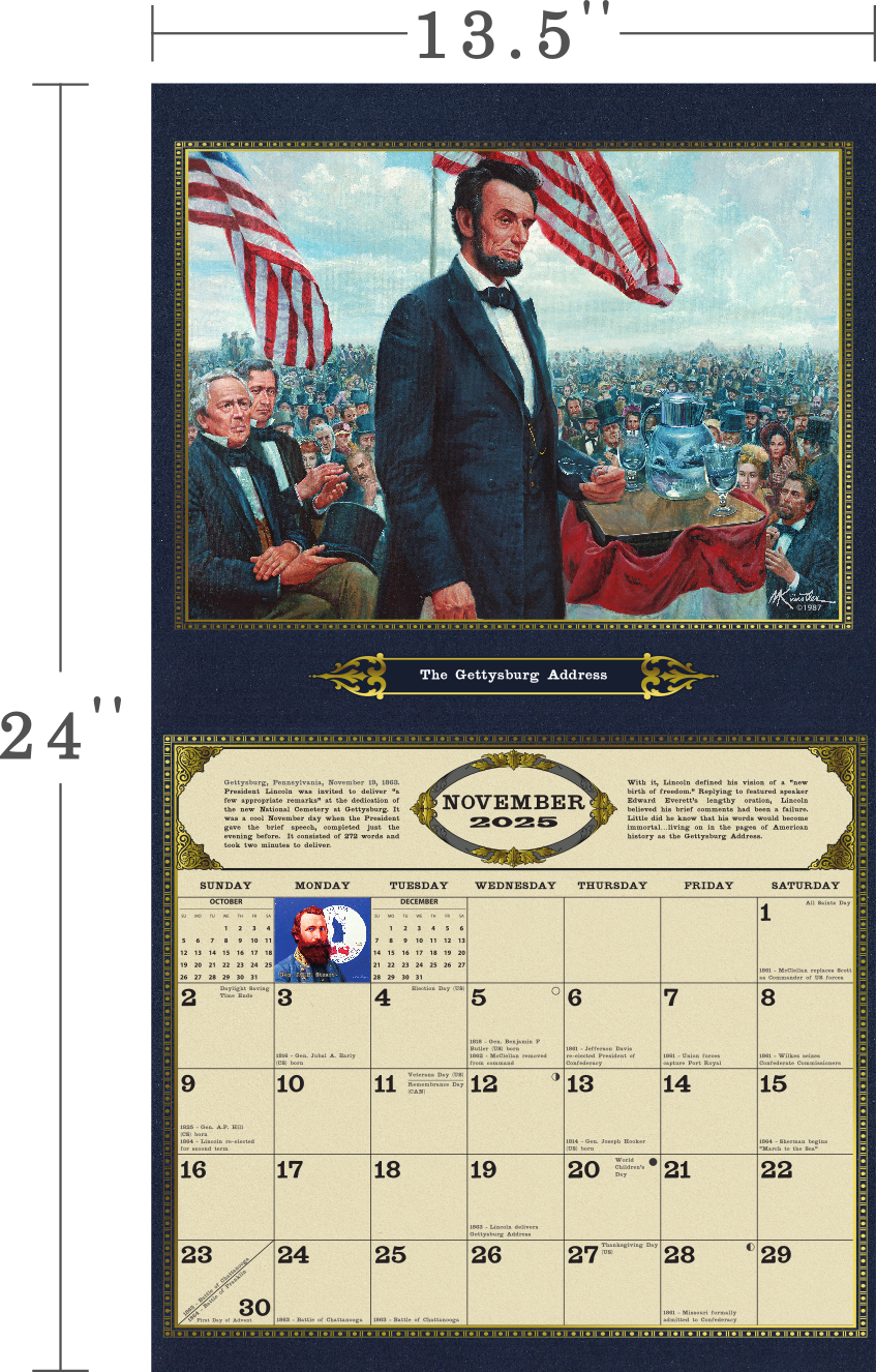 2025 Civil War Calendar The Official Mort Künstler Website Mort Kunstler 2025 Calendars For Sale Florida