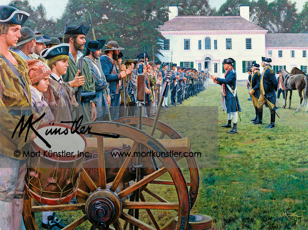 Lafayette with Washington at Morristown - limited edition print