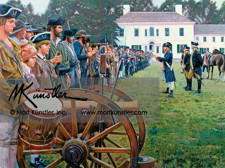Lafayette with Washington at Morristown - limited edition print